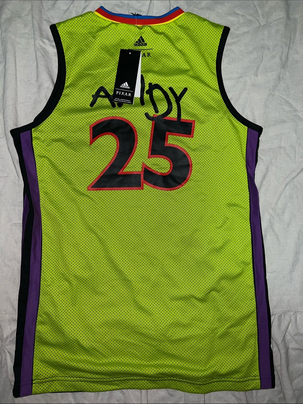 adidas Black Jersey with Green Rex & Purple Trim - Picture 2 of 7